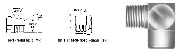 Male Pipe NPTF to Female Pipe NPTF - 90