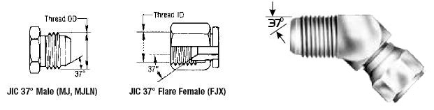 Male JIC 37 Flare to Female JIC 37 Flare Swivel - 45