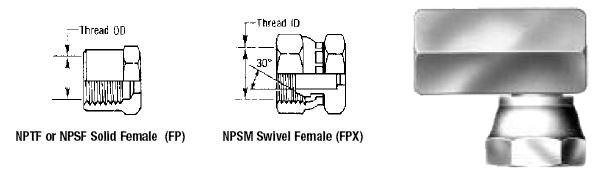 Female Pipe NPTF to Female Pipe Swivel NPSM - 90