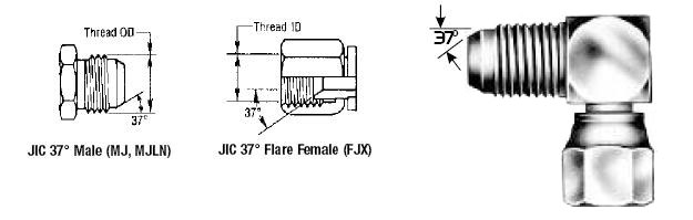 Male JIC 37 Flare to Female JIC 37 Flare Swivel - 90